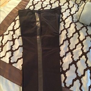 Alfani Wide Leg Pant with Faux Leather inset